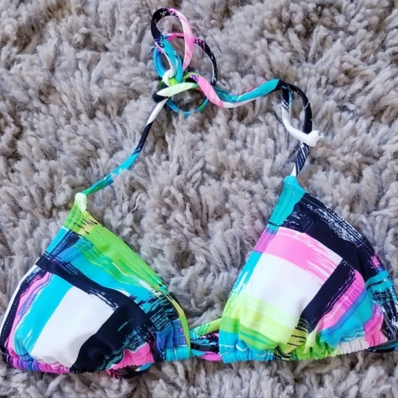 ROXY TRIANGLE HALTER TIE BIKINI TOP SIZE S - Picture 2 of 5